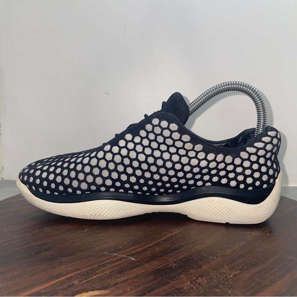 Prada Slip-on Trainer Sneakers Shoes 3E 6267 White Black Polka Dot Size 36.5 - Picture 2 of 10